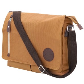 Storite Vintage Canvas Sling Cross Body Travel Office Business Satchel Messenger one Side Shoulder Bag for Men & Women-(33 cm x 6.5 cm x 27 cm, Brown Strap)