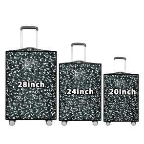 Storite Combo of 3 Zippered‎ Military Print Trolley Bag Cover/Suitcase Bag Cover/Waterproof Dustproof Luggage Bag Cover with Transparent ID Pocket for Luggage Bags (28 inch, 24 inch, 20inch - Grey)