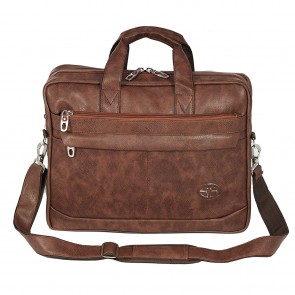 Storite Pu Leather Shoulder Messenger Sling Office/Laptop Briefcase Organizer Bag up to 13 inch for Men & Women – (38x 29x12 cm,Light Brown)