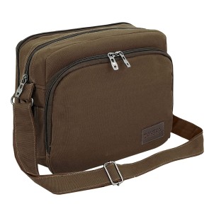 DAHSHA Canvas 20 Pockets Multifunction Sling Cross Body Travel Office Business Messenger one Side Shoulder Bag with Padded Compartment for Men & Women (30x 13 x 25 CM)