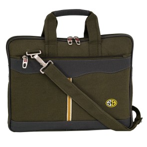 Storite Canvas 14 inch Laptop Messenger Organizer Bag/Shoulder Sling Office Bag for Men & Women – (38 x 6 x 29.5cm,Olive Green)