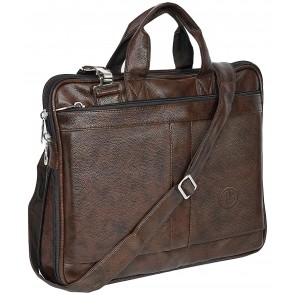 Storite PU Leather Laptop Shoulder Sling Office Travel Organizer Bag for Men & Women