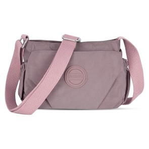 Storite Women's Stylish Small Nylon Lightweight Sling Crossbody Shoulder Bag, Portable Ladies Purse with Adjustable Single Strap (15cm x 9cm x 8cm, Bean Purple)