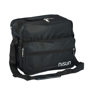 NISUN Nylon Tiffin Lunch Bags for Office & Travel for Men & Women (29x16.5x25.4 cm, Black)