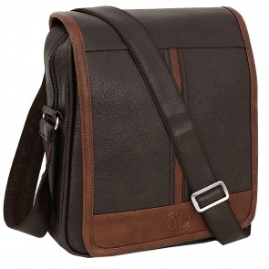 Storite Stylish PU Leather Sling Cross Body Travel Office Business Messenger One Side Shoulder Bag for Men Women(30x24x5.5cm) (Coffee Brown)