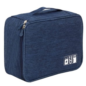 DAHSHA Electronics Accessories Organizer Bag, Universal Carry Travel Gadget Bag for Cables, Plug and More, Perfect Size Fits for Pad Phone Charger HDD Power Bank ( 24 x 18 x 9 cm, Blue)