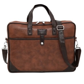 Storite 14 Inch Laptop Shoulder Messenger Sling Office Business Travel Bag for Men & Women (39 x 4 x 29 cm, Light Brown)