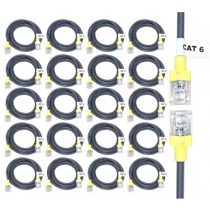 Storite 20 Pack Slim Cat-6 RJ45 Network Ethernet LAN Patch Cable (4 mm Core) for Laptop Desktop Pc Router Server Rack (Grey) -1.5M