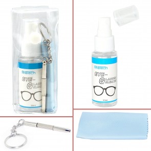 RiaTech Optical Eyeglasses Cleaner Spray and Repair Kit with Microfibre Cloth, 100% Clear Vision (30ml)