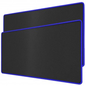 RiaTech 2 Pack Large Size Extended Mouse Pad with Stitched Embroidery Edge Non-Slip Rubber Base Mouse Pad for Laptop/Computer- (600mm x 300mm x 2mm) Black with Blue Border