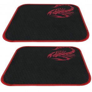 RiaTech 2 Pack (290mm x 240mm x 2mm) Mouse Pad with Scorpio Print, Antifray Stitched Edges, Non-Slip Rubber Base Mousepad for Laptop, Computer, PC Office & Home - Black with Red Border