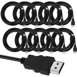 SaiTech IT 10 Pack 4.5 Ft High-Speed HDMI Male to Male Cable for TV, Laptop, Monitor, & More – Black