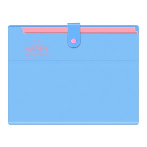 NISUN 12 Pocket Expanding File Folder Accordion Document Organizer, Adjustable Buckle Folder Pocket Folder for School Office Home (Blue)