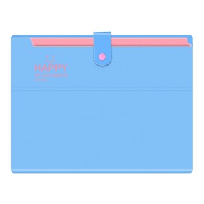 NISUN 12 Pocket Expanding File Folder Accordion Document Organizer, Adjustable Buckle Folder Pocket Folder for School Office Home (Blue)