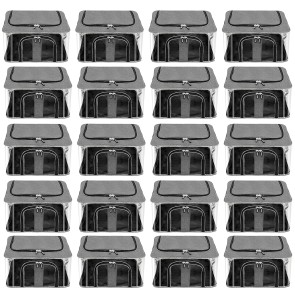 Storite 20 Pack Nylon 33 L PVC Transparent Moisture Proof Storage box for Clothes Closet Wardrobe Organizer Bag for Clothes, Saree Bags with Carry Handle - (Grey, 44 x 31 x 24 cm)