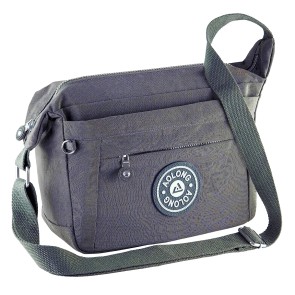 Storite Portable Nylon Stylish Small 6 Multi-Pocket Zip Closure Sling Cross Body Travel Messenger One Side Shoulder Bag for Men & Women - Grey