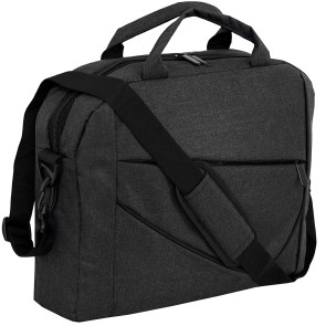 DAHSHA 15.6 inch Laptop Messenger Sling Office Shoulder Travel Organizer Briefcase Water Repellent Fabric Bag Business Carrying Handbag for Men and Women (Carbon Black, 41x30x7cm)