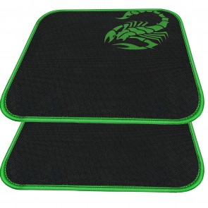RiaTech 2 Pack (290mm x 240mm x 2mm) Mouse Pad with Scorpio Print, Antifray Stitched Edges, Non-Slip Rubber Base Mousepad for Laptop, Computer, PC Office & Home - Black with Green Border
