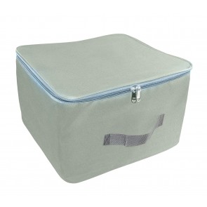 Storite Nylon Wardrobe Bag Underbed Moisture Proof Cloth Storage Organiser with Zippered Closure & Handle (Grey, 38x35.5x25.4 cm)