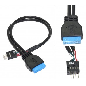 Storite USB Motherboard Connector 20 Pin USB 3.0 Female to 9 Pin USB 2.0 Male Motherboard Adapter Converter Cable - 30 cm