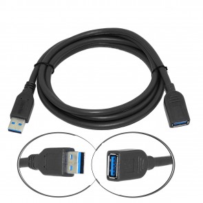 Wholesale USB 3.0 Male A To Female A Extension Cable  - Black -  1.5M