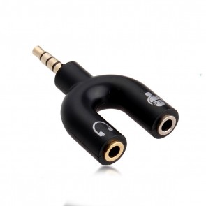 RiaTech 3.5mm Audio Jack to Headphone Microphone Splitter Converter(Specially Design for Mobile and Tablet Only)Black