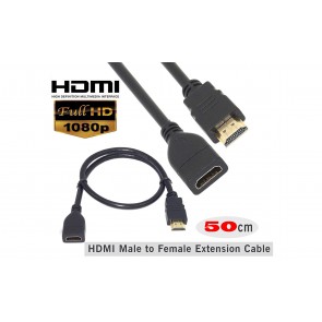 Storite HDMI Male to Female Extension Cable  for  HDTV, Laptop/PC - 50 cm