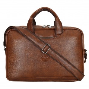 Storite PU Leather 14 inch Laptop Messenger Organizer Bag/Shoulder Sling Office Bag for Men & Women – (37x 27x7 cm,Light Brown)