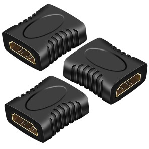 Storite 3 Pack Hdmi Extender Female to Female Coupler Adapter for HDTV, TV Stick Chromecast, Laptop PC, Projector -Black