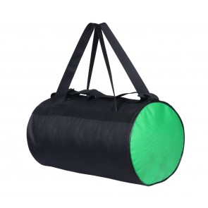Storite Multipurpose Nylon Round Large Shoulder Gym Sport Duffle Bag for Men (40.6 x 26.6 x 26.6 cm, Black/Green)
