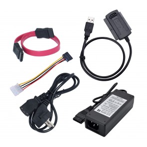 Wholesale SATA/IDE to USB 2.0 Adapter With Power Supply Supports 2.5-Inch, 3.5-Inch, 5.25-Inch Hard Disk Drives