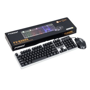 RiaTech Wired Gaming RGB Keyboard and Mouse Combo, RGB Backlit Gaming Keyboard & Mouse with 104 Keyboard Key & 3 Mouse Key, Gaming LED Rainbow Mouse & Keyboard for Windows/MAC/PC & Gamers (Black & White)