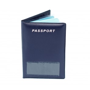 Storite PU Leather Slim Passport Cover, Travel Passport Wallet with 2 Slots for Ticket Boarding Pass for Men & Women (14 x 9.5 cm) – Blue