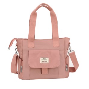 Storite Multi-Pocket Crossbody Bags for Women Nylon Shoulder Handbag Ladies Purses with Adjustable Strap (Pink ,28cm x 25cm x 14cm)