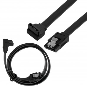 RiaTech SATA 3 90 Degree Right Angle III 40 cm 6.0 Gbps with Straight Locking Latch Data Cable (Black) 